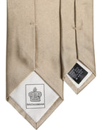 Beige Solid Silk Adjustable Necktie Tie