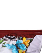 White Floral Print Swimsuit Bikini Bottom Swimwear