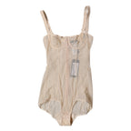 Beige Tulle Balconette Bra Bodysuit Underwear