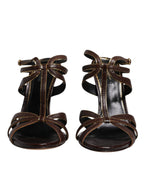 Bordeaux Ankle Strap Heels Sandals Shoes