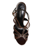 Bordeaux Ankle Strap Heels Sandals Shoes