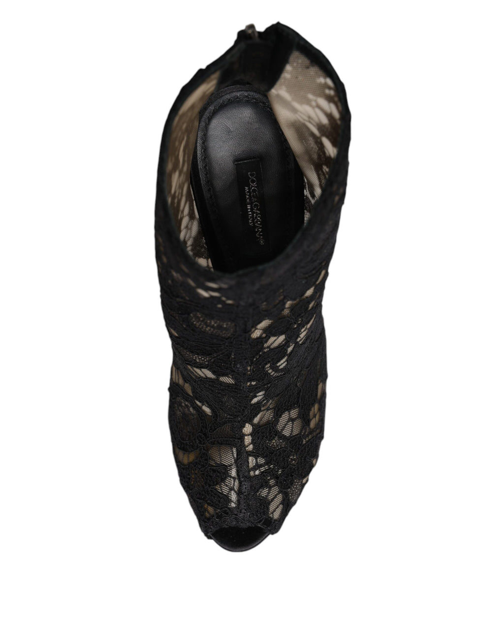 Black Floral Lace Heels Ankle Boots Shoes