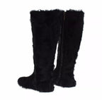 Black Xiangao Lamb Fur Leather Boots Shoes