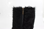 Black Xiangao Lamb Fur Leather Boots Shoes