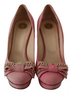 Pink Bow Stiletto Heel Pumps Shoes