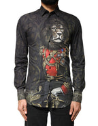 Black Royal Pet Portrait GOLD Dress Shirt