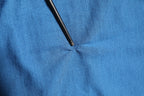 Blue Cashmere Crown V-neck Pullover Sweater