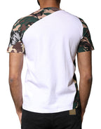 White Camouflage Stars Crew Neck T-shirt