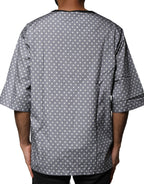 Gray Polka Dot Pin-Up Print Crew Neck T-shirt