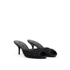 Black Cotton Mules