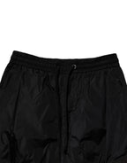 Black Nylon Cargo Jogger Men Sweatpants Pants