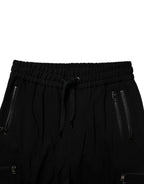Black Wool Stretch Jogger Pants