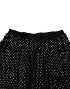 Black Polka Dot Stripes Cargo Jogger Sweatpants Pants