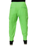 Neon Green Cargo Jogger Men Sweatpants Pants