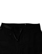 Black Cotton Stretch Skinny Cargo Denim Jeans