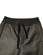 Brown Lambskin Leather Men Sweatpants Pants