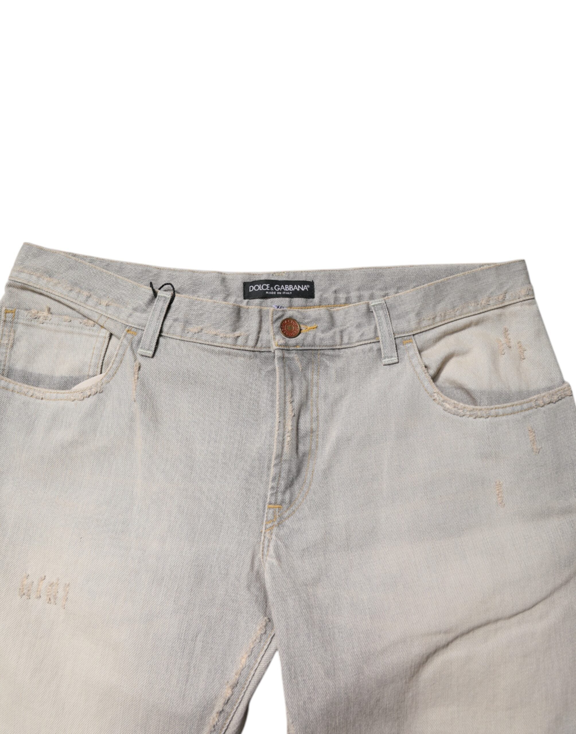Light Gray Cotton Skinny Denim Jeans