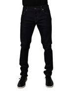 Black Cotton Stretch Men Skinny Denim Jeans