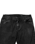 Black Cotton Stretch Men Skinny Denim Jeans