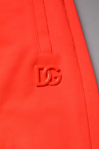 Red Polyester Mid Waist Men Bermuda Shorts