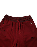 Maroon Rip Style Bermuda Sweatshorts Shorts