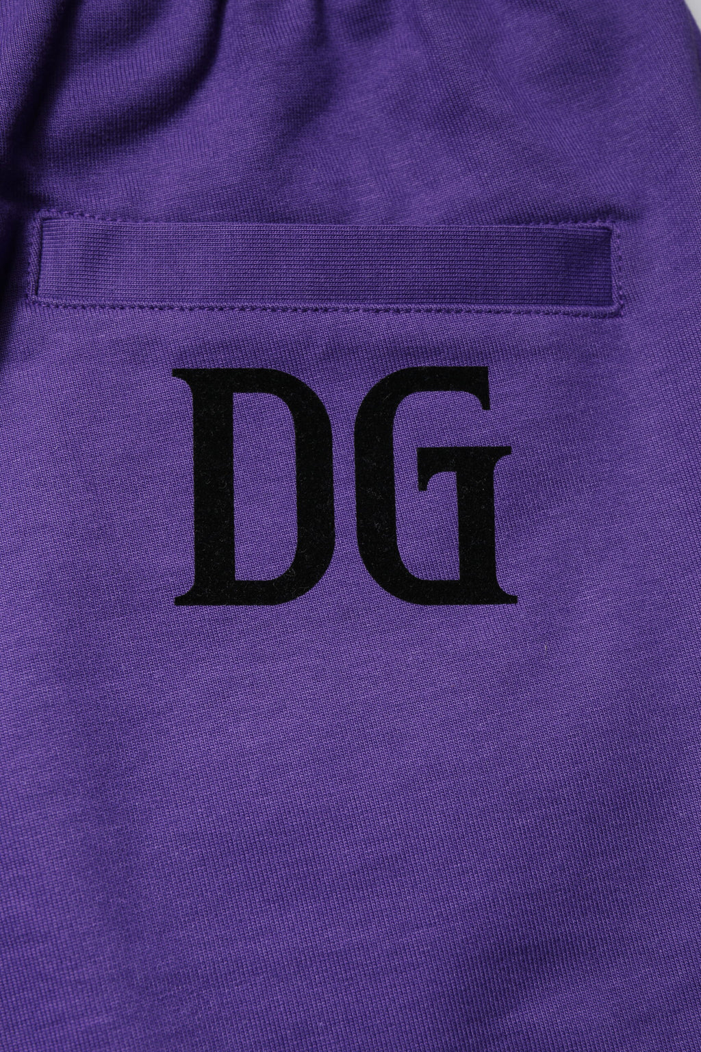 Purple Cotton Men Bermuda Sweatshorts Shorts