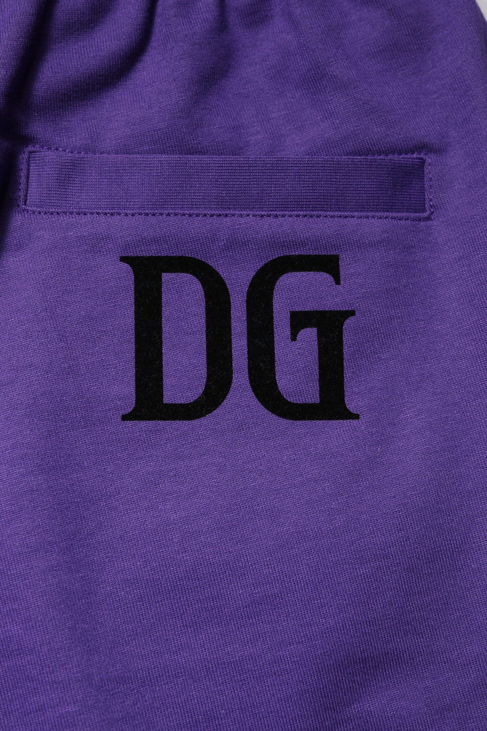 Purple Cotton Men Bermuda Sweatshorts Shorts
