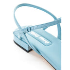 Blue Patent Leather Flip-Flop Sandals