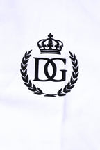 White Cotton Crown Collared Men Polo T-shirt