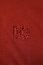 Red Cotton DG Logo Collared Men Polo T-shirt