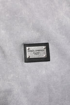 Gray Logo Plaque Cotton Men Polo Shirt T-shirt