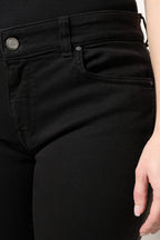 Black Cotton High Waist Skinny Denim Jeans