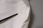 White Wool Mid Waist Wide Leg Pants