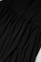 Black Mermaid Cut High Waist Midi Skirt