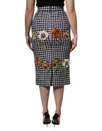 Multicolor Floral Print High Waist Pencil Cut Skirt