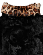Black Lamb Fur Short Women Coat Jacket