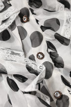 White Black Polka Dot Cotton Sleeveless Top