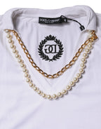 White Necklace Cotton Short Sleeve T-shirt