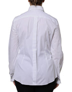 White Cotton Dress Collared Dress Shirt Top