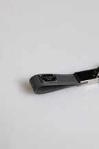 Brown Leather DG Plaque Double Keyring Holder Keychain