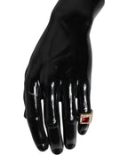 Gold Tone Sterling Silver 925 Crystals Ring