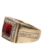 Gold Tone Sterling Silver 925 Crystals Ring