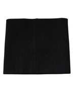 Black Cashmere Knitted Square Handkerchief Scarf