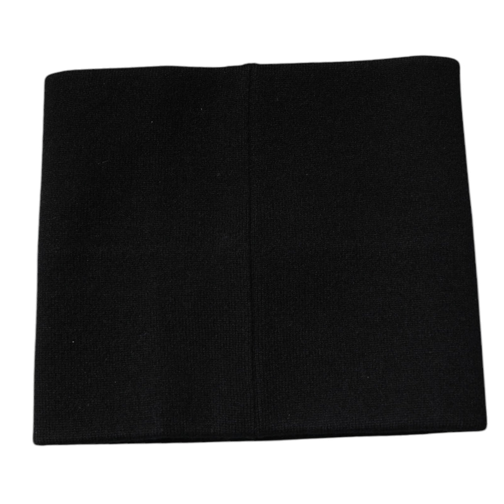 Black Cashmere Knitted Square Handkerchief Scarf