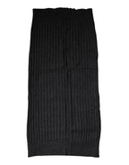 Black Cashmere Knitted Neck Warmer Foulard Scarf