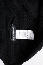 Black Cashmere Knitted Neck Warmer Foulard Scarf