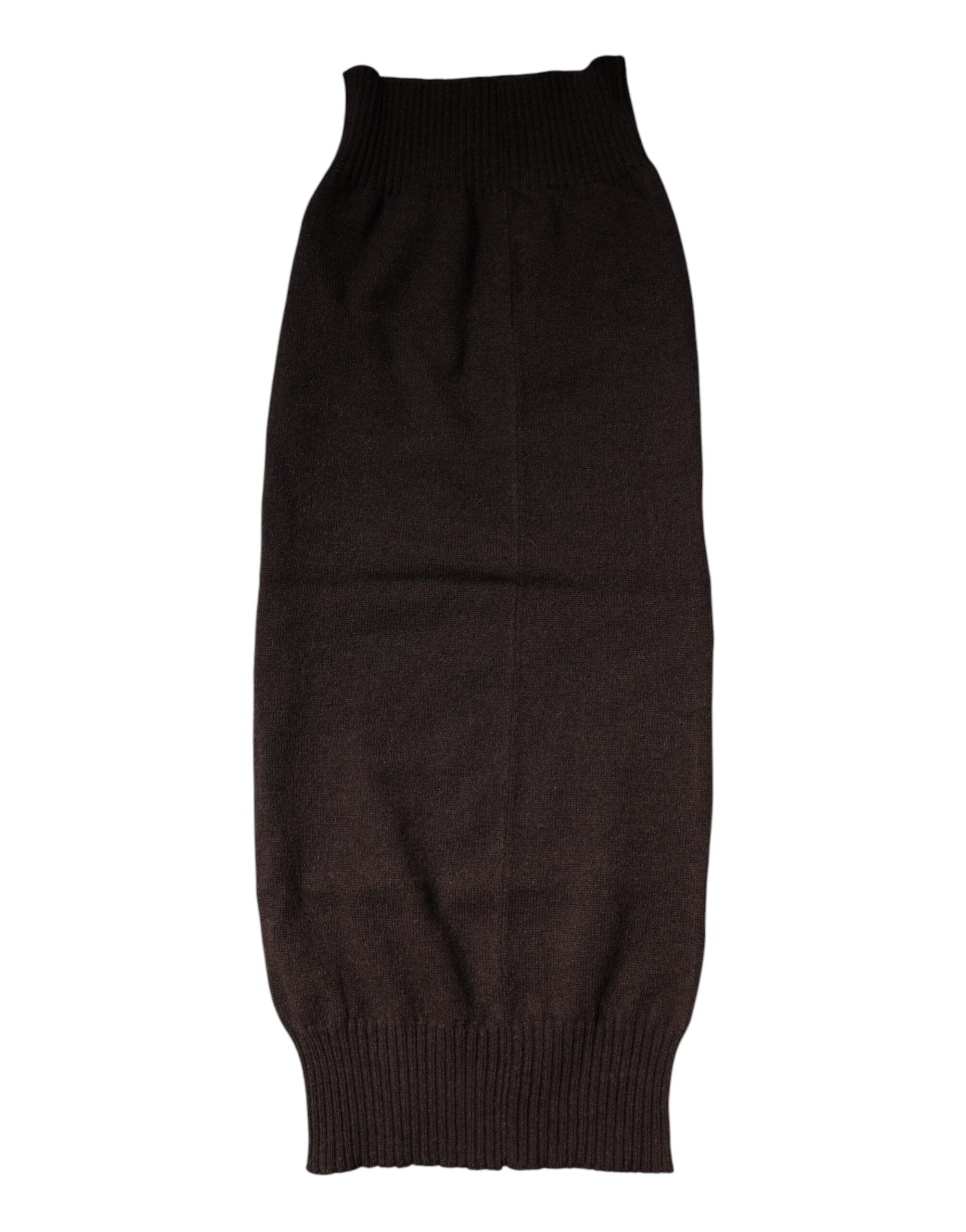 Brown Cashmere Knitted Neck Warmer Foulard Scarf