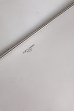 Gray Solid Leather DG Logo Men Clutch Zip Pouch Bag