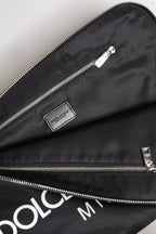 Black DG Milano Print Nylon Pouch Clutch Bag