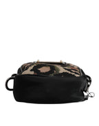 Multicolor Leopard Jacquard Logo Plaque Neck Strap Bag